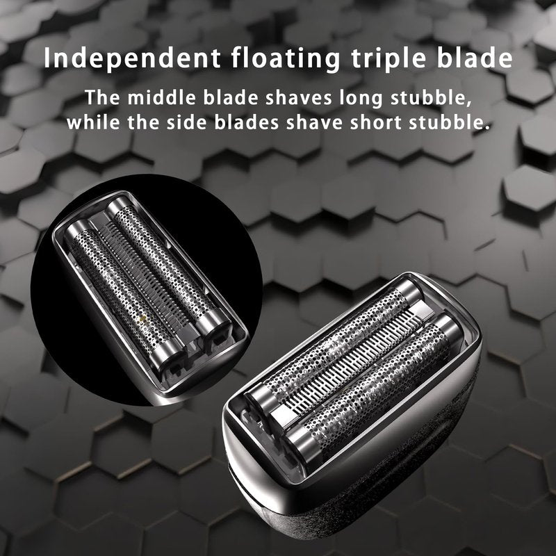 Electric Foil Shavers for Men Portable Electric Razor Mini with 3D Floating Blades,Travel Lock & Fast USB-C Charging Palm-Sized Design Wet/Dry Use, Compact Travel Shaver for Face, Beard & Body