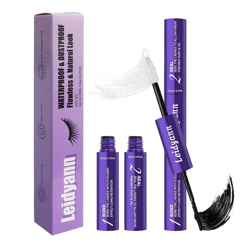 Eyelash Glue - 2-in-1 Lash Bond & Seal Adhesive for DIY Extensions | 72H Waterproof, Quick Dry, Non-Irritating