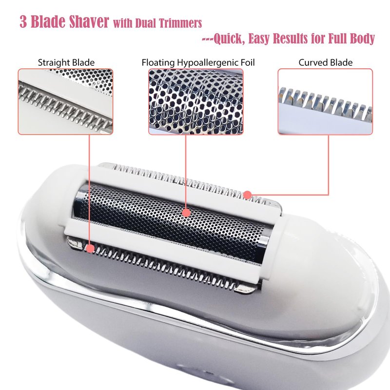 Electric Shaver for Women - Cordless, Compact, Rechargeable Razor for Wet & Dry, Painless On-the-Go Hair Removal for Legs, Underarms, Bikini - BEAUTISILK