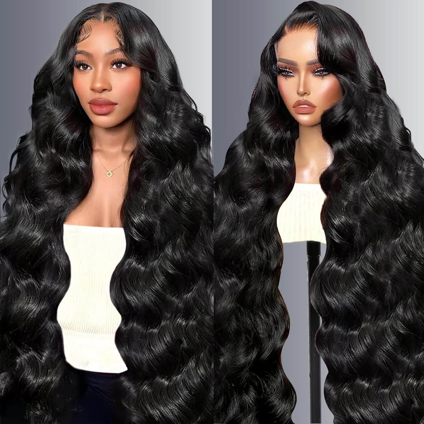 Burgundy 250 Density Human Hair Wig - 30 Inch 13x6 Deep Wave Lace Front | Pre-Plucked HD Transparent Lace Frontal for Women