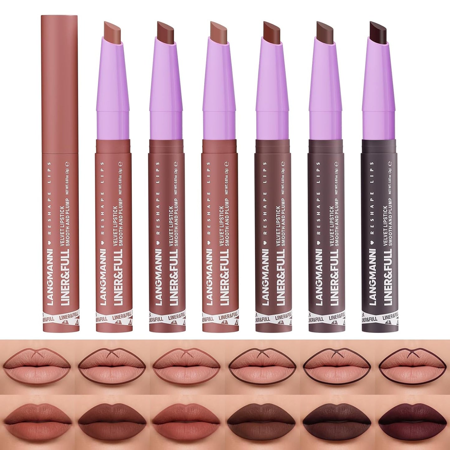 Matte Liquid Lipstick Set - 12Pcs Velvety Nude Lip Stain & Liner | Waterproof Long Wear Makeup Gift Set