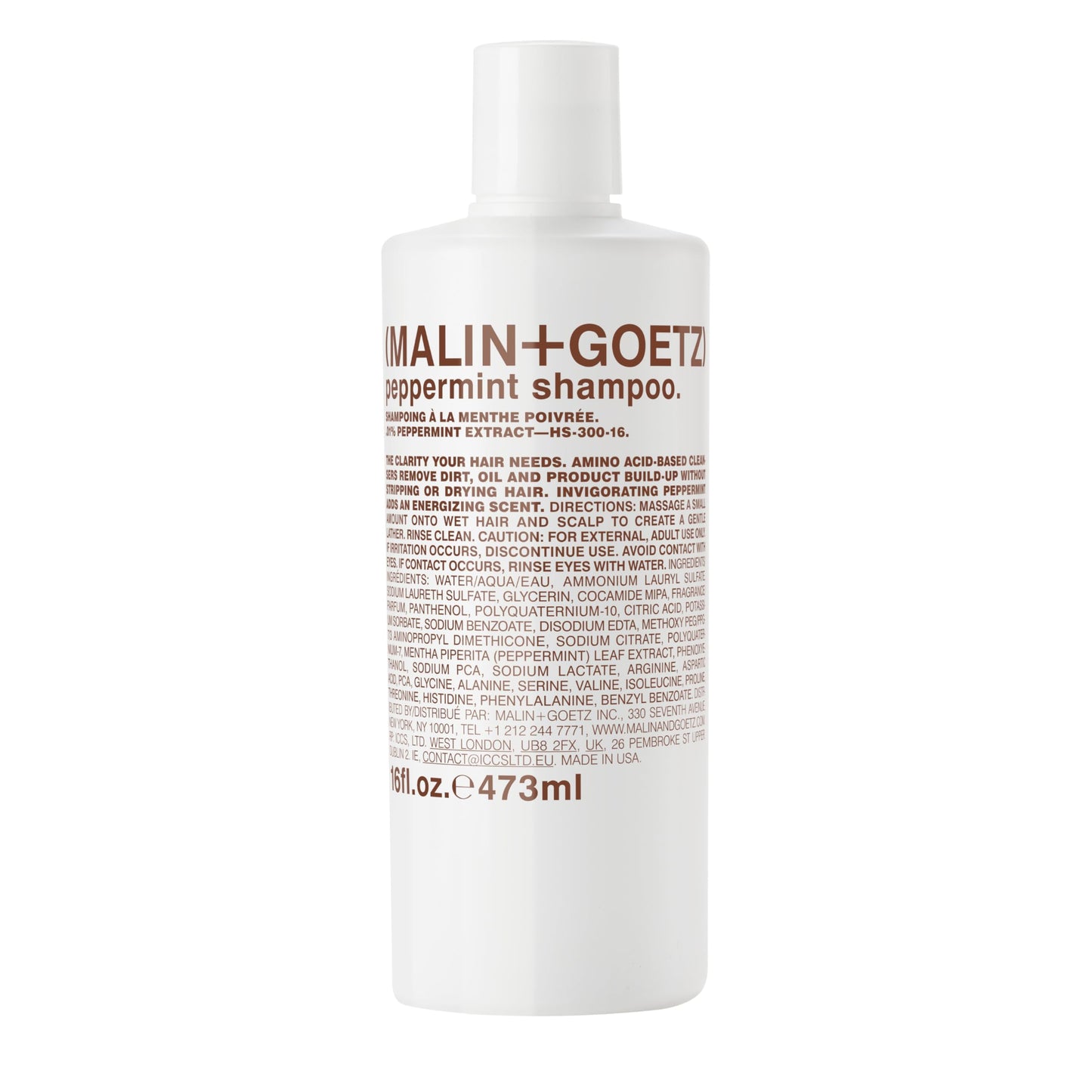 MALIN+GOETZ Shampoo Clarifying Peppermint | Daily Cleanser with Amino Acids | Vegan, Sulfate-Free & Unisex (16 Fl Oz)