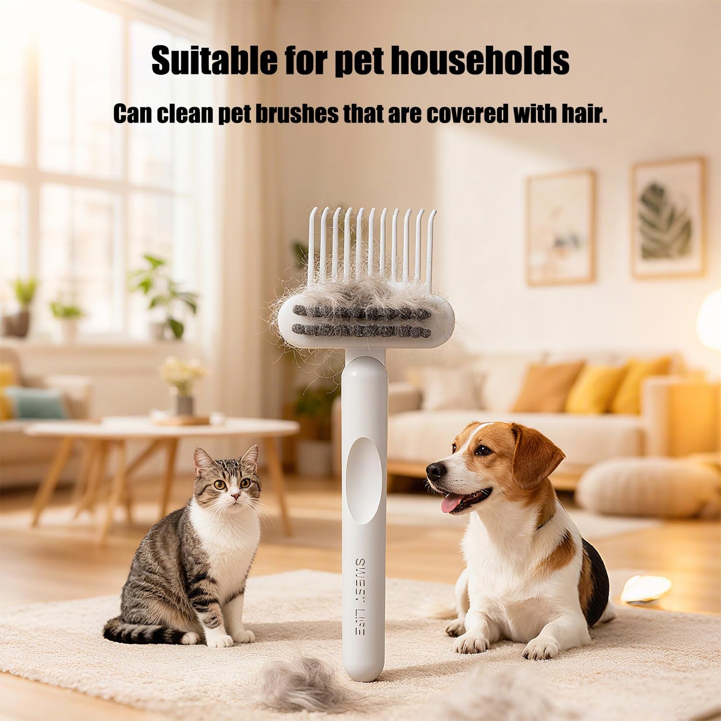Hair Brush Cleaning Tool, White Comb Cleaner Brush for Removing Hair and Dust | Reusable Deshedding Tool for Home & Salon Use (1 Pack)