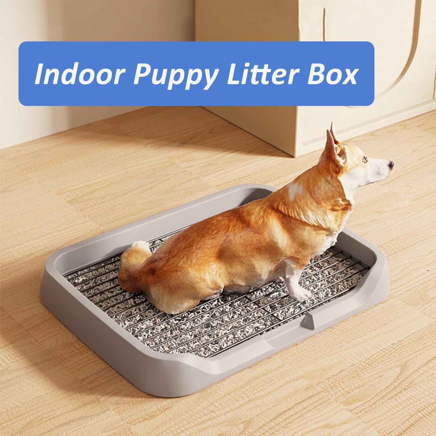 Dog Potty Tray, Indoor Mesh Dog Litter Box, Toilet Pee Pad Holder Puppy Training Tray, Removable Stable Structure Pet Training Pads for Small and Medium Dogs