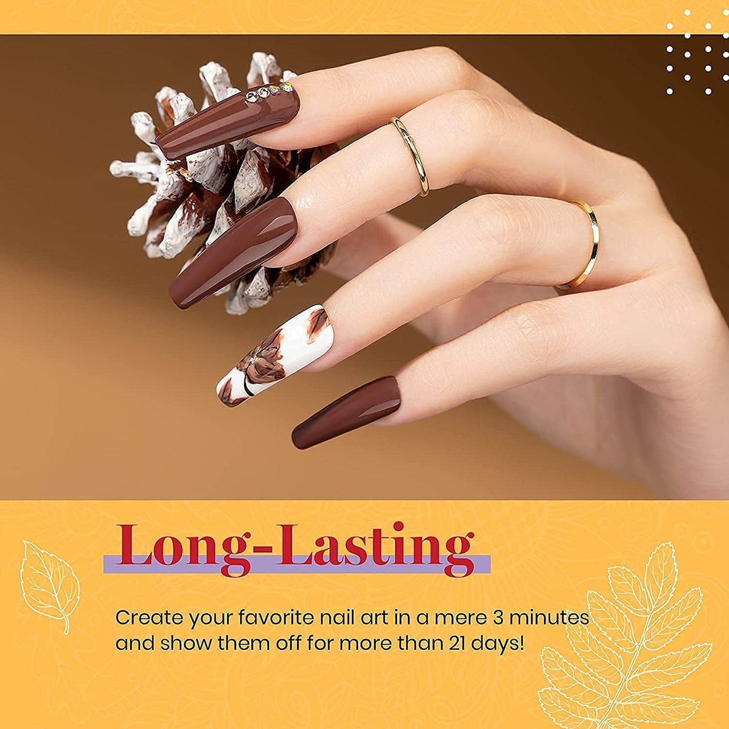 Beetles Fall Gel Nail Polish Set, 6 Colors Shimmer Gel Nail Polish