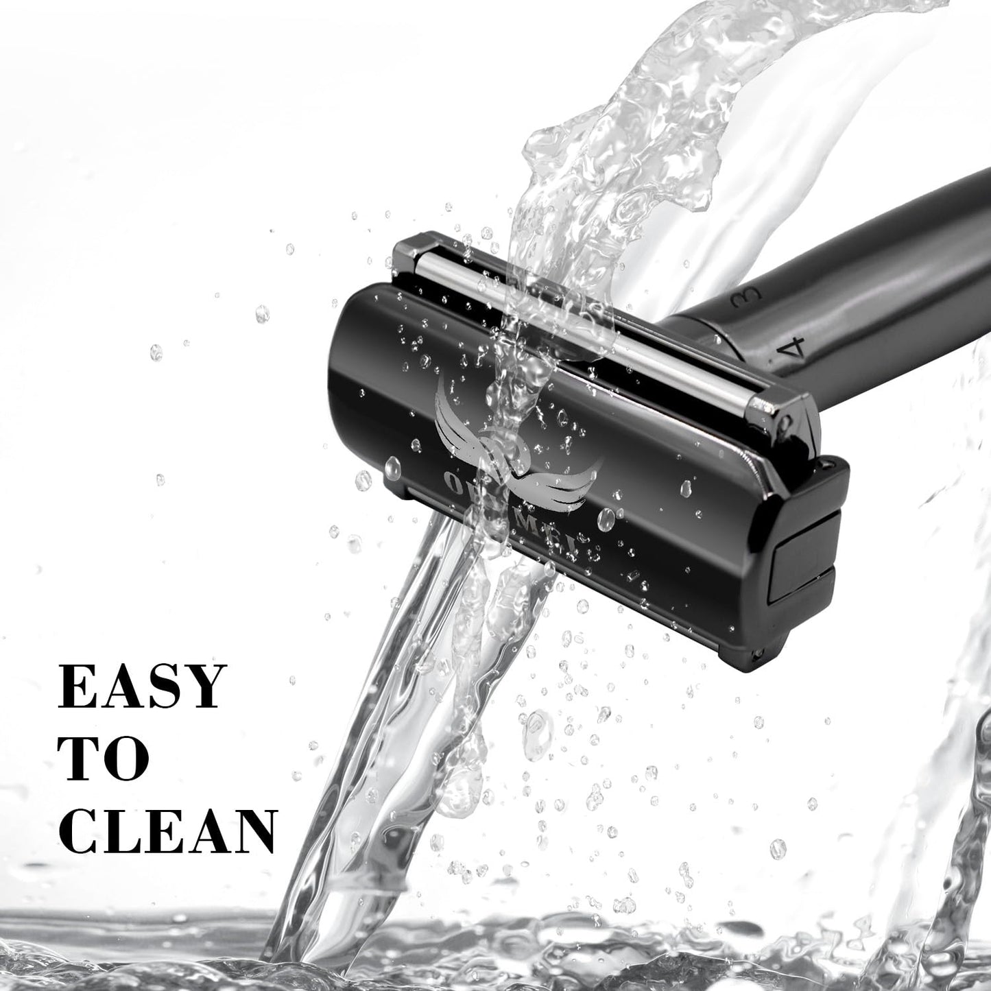 ORVMEI Shaving Razor - Steel Black Double Edge Safety Razor with 10 Spare Blades - 6 Speed Adjustable and 30° Angle Precision with Superior Blade Rigidity for Men and Women (Black)