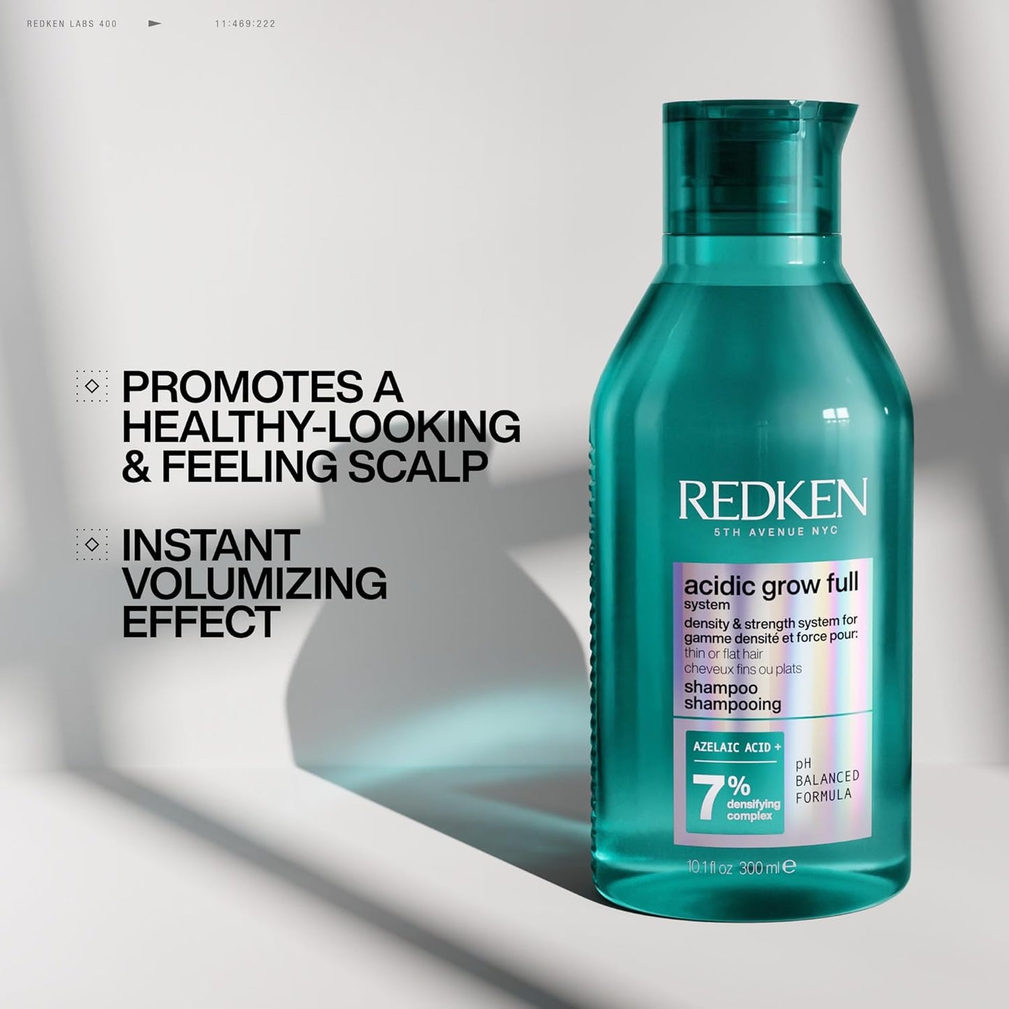 Redken Acidic Grow Full System Densifying Shampoo - Lightweight Formula for Thicker, Fuller Hair | Gentle Cleansing & Scalp Hydration