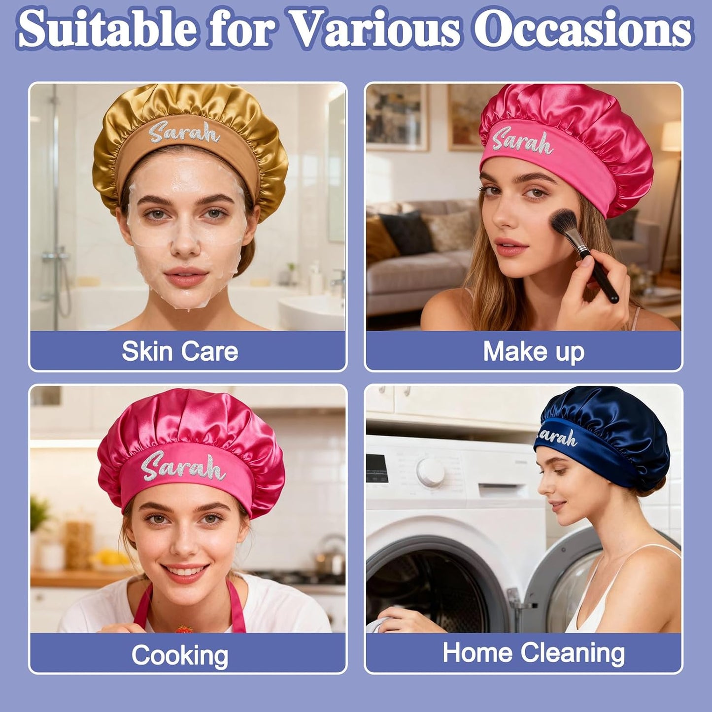 Custom Silk Bonnet - Satin Hair Cover for Sleeping | Perfect for Curly & Braided Hair
