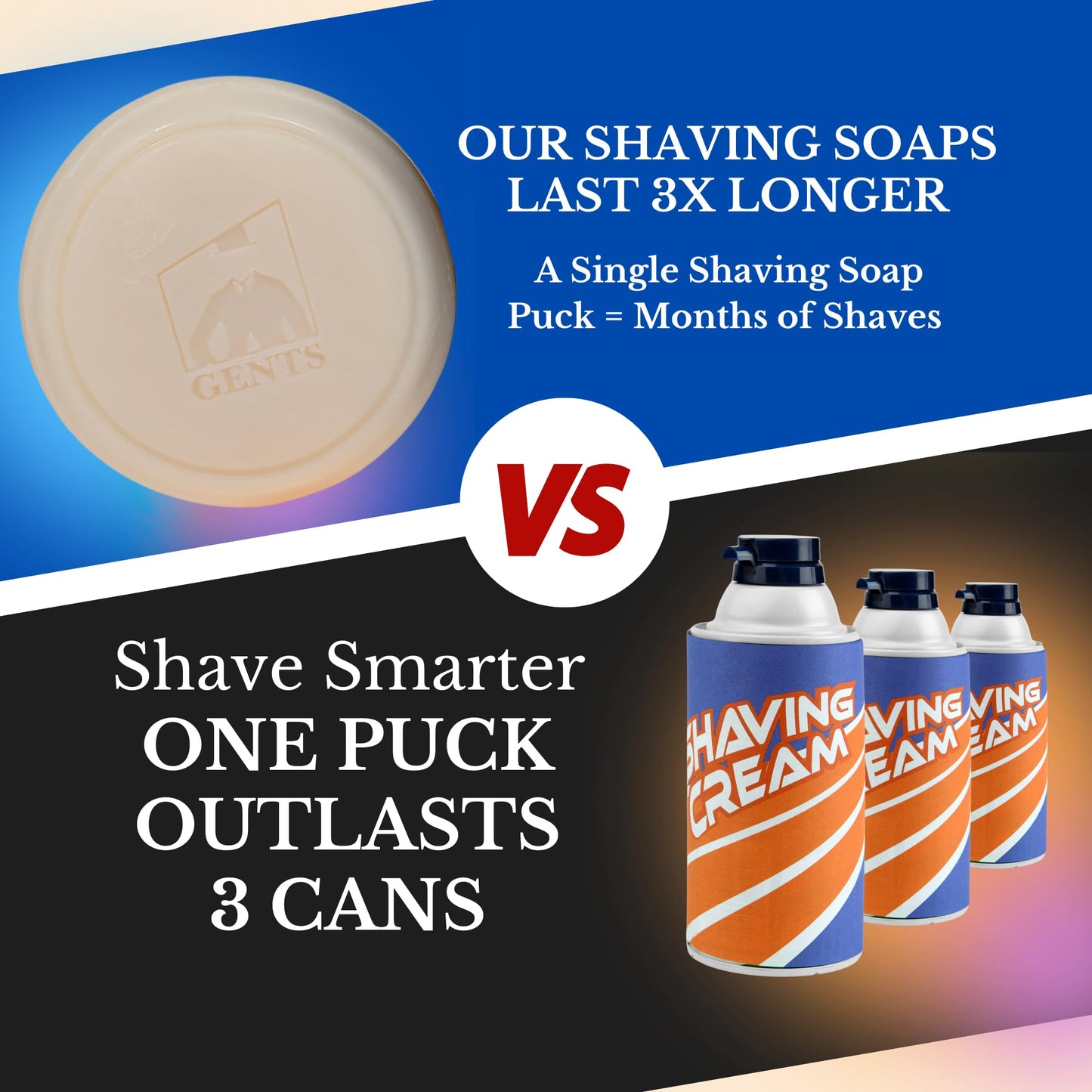 GENTS Men's Shaving Soap 97% All Natural Enriched With Shea Butter and Glycerin, Creates Rich Lather Form (3 PACK BERGAMOT)