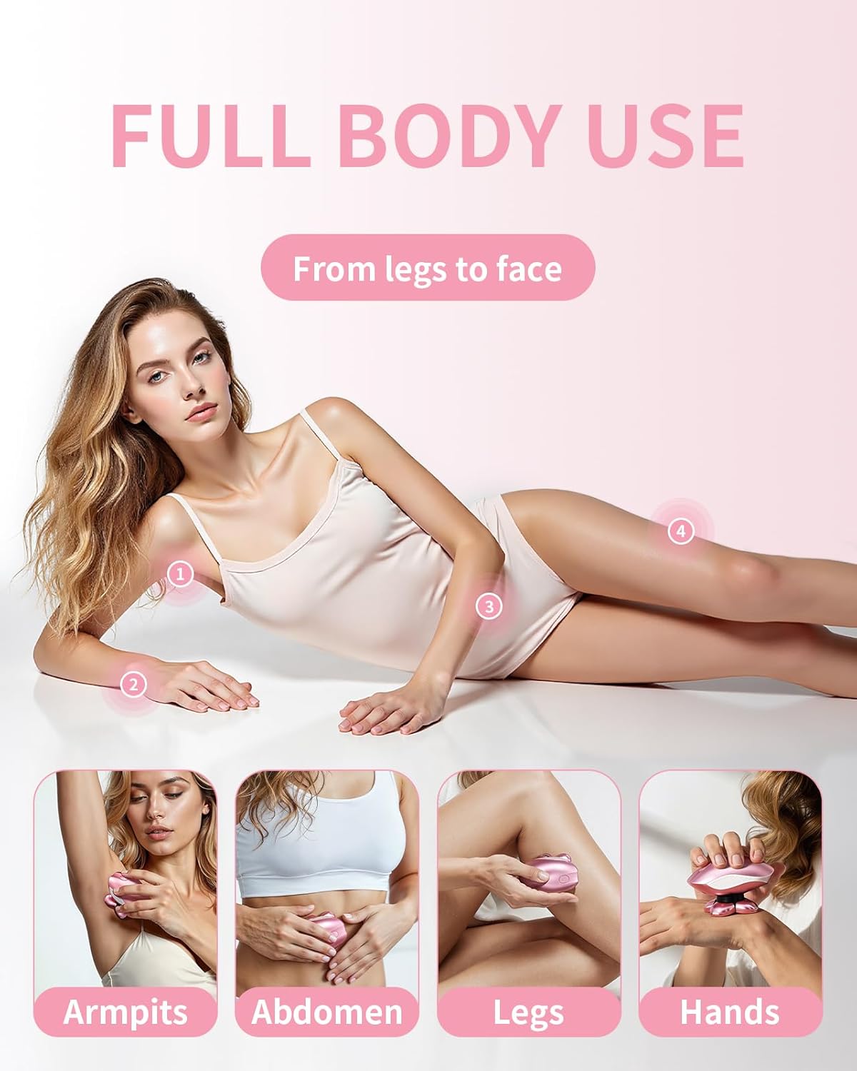 Electric Razors for Women - 5-in-1 Waterproof Rechargeable Shaver | LED Display, Travel-Friendly Trimmer in Pink