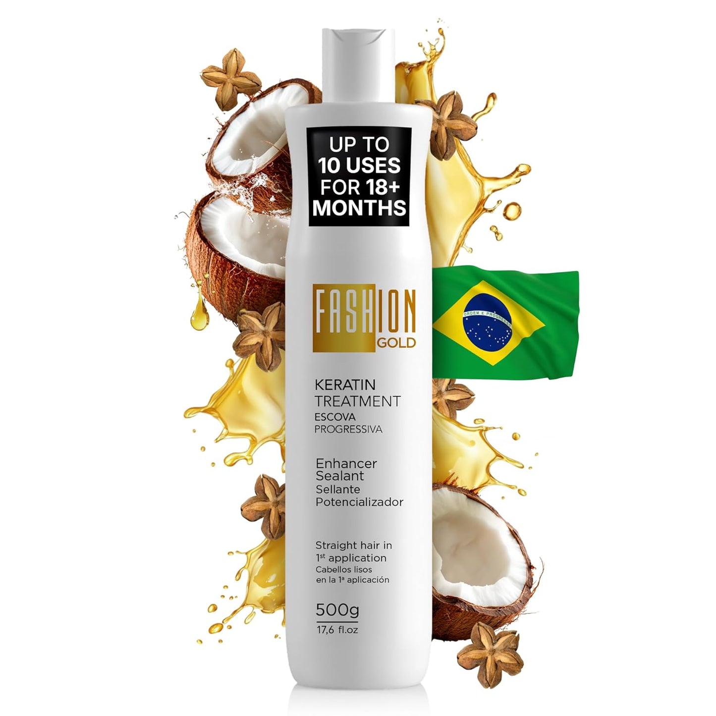 Keratin Hair Treatment - At-Home Hair Botox for Smooth, Frizz-Free Hair | 10 Uses per Bottle