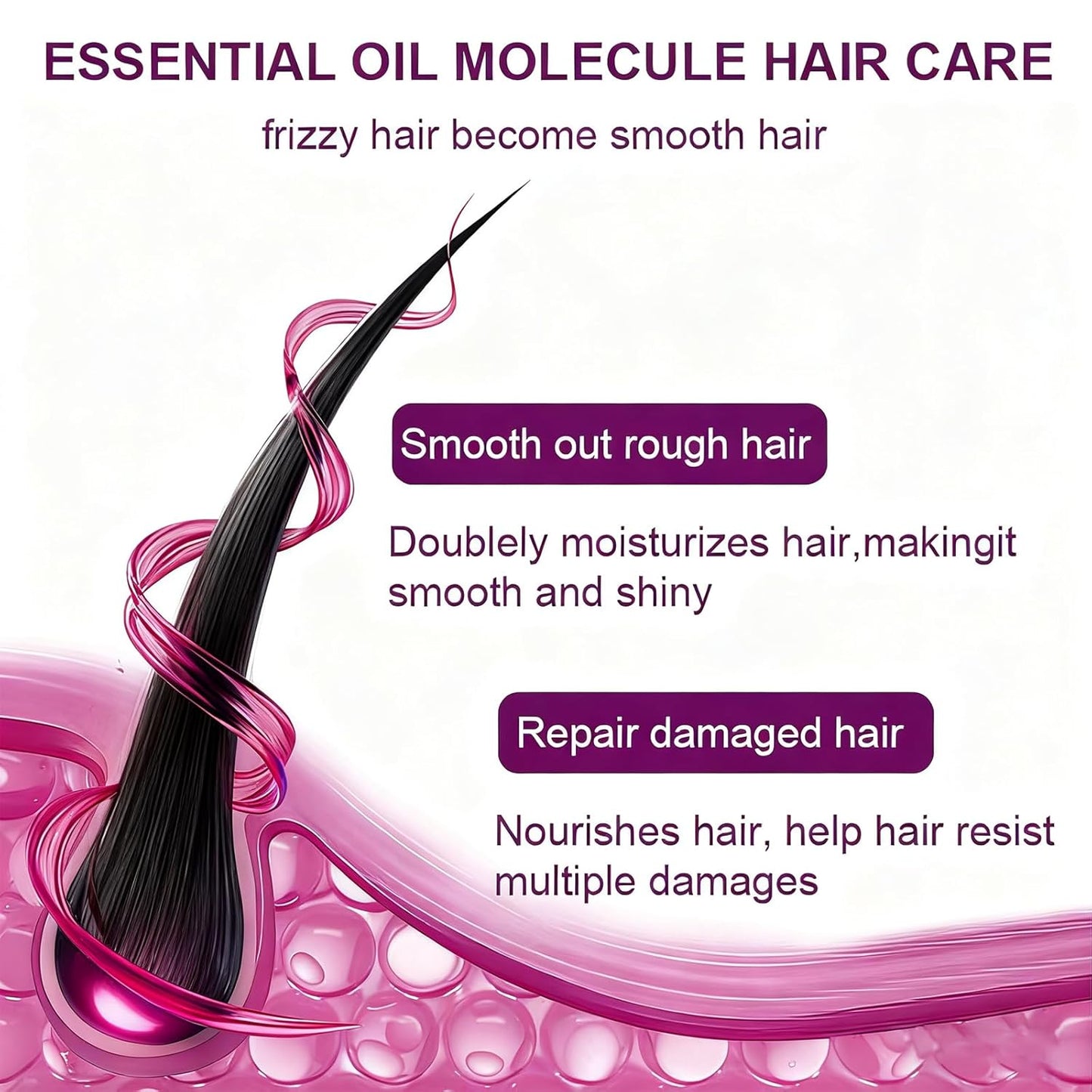 Nourishing Hair Oil Capsules - Keratin, Argan & Jojoba Oil | 40 Count for Frizz Control & Softness