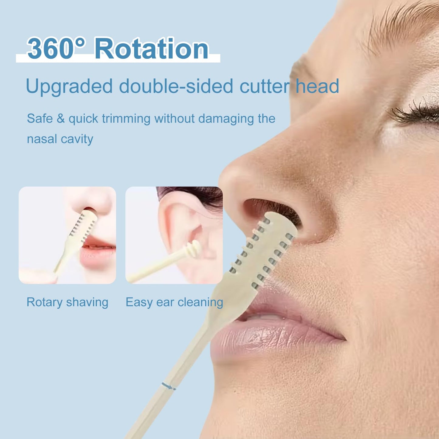 Nose Hair Trimmer for Women,10Pcs Nasal Hair Cutter,Double-Sided Nose Hair Trimmer,Nose Hair Remover,Portable Manual Nose Hair Trimmer,Portable Nasal Remover for Home Travel Essentials