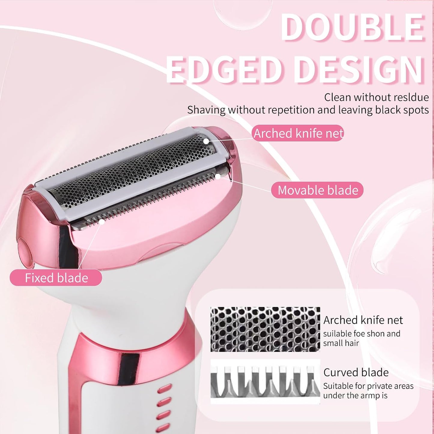 Electric Razor for Women & Men - 4-in-1 Wet & Dry Hair Removal Kit | Rechargeable with LED Display (Multicolor)