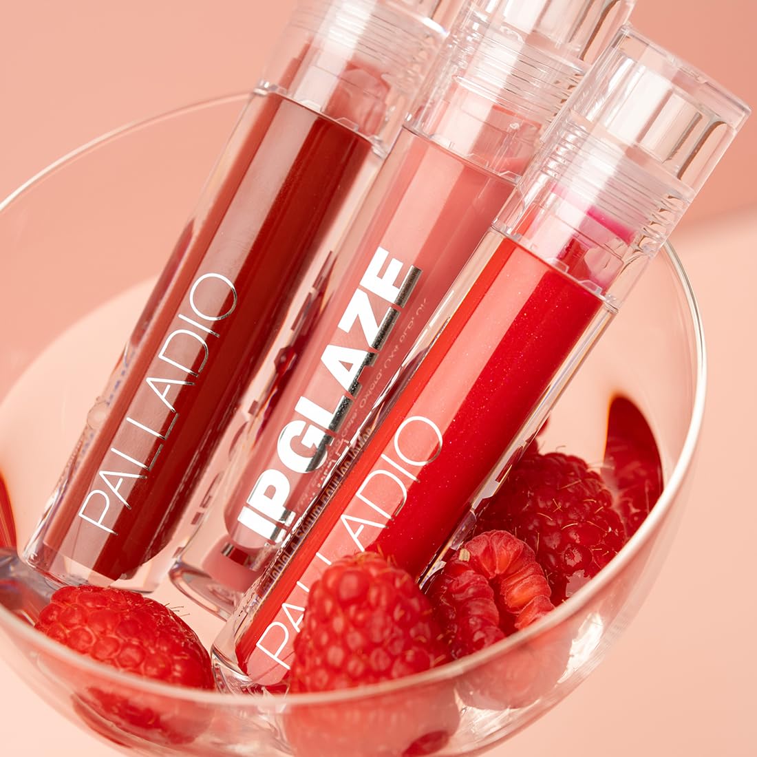 Palladio Lip Glaze Serum - Hydrating Lip Gloss with Peptides & Hyaluronic Acid for Plump Lips | Vegan, High-Shine (Blush Brulee)