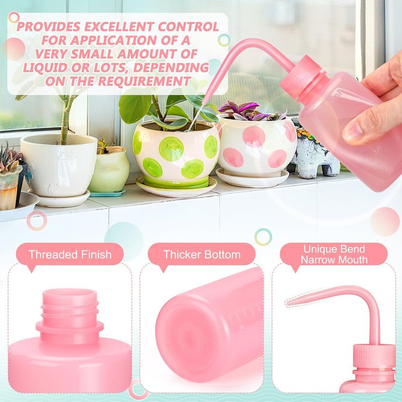 Valchoose 150ML Pink Squeeze Wash Bottle - Mini Professional Water Bottle for Lash Extensions | Easy to Carry 5.1oz