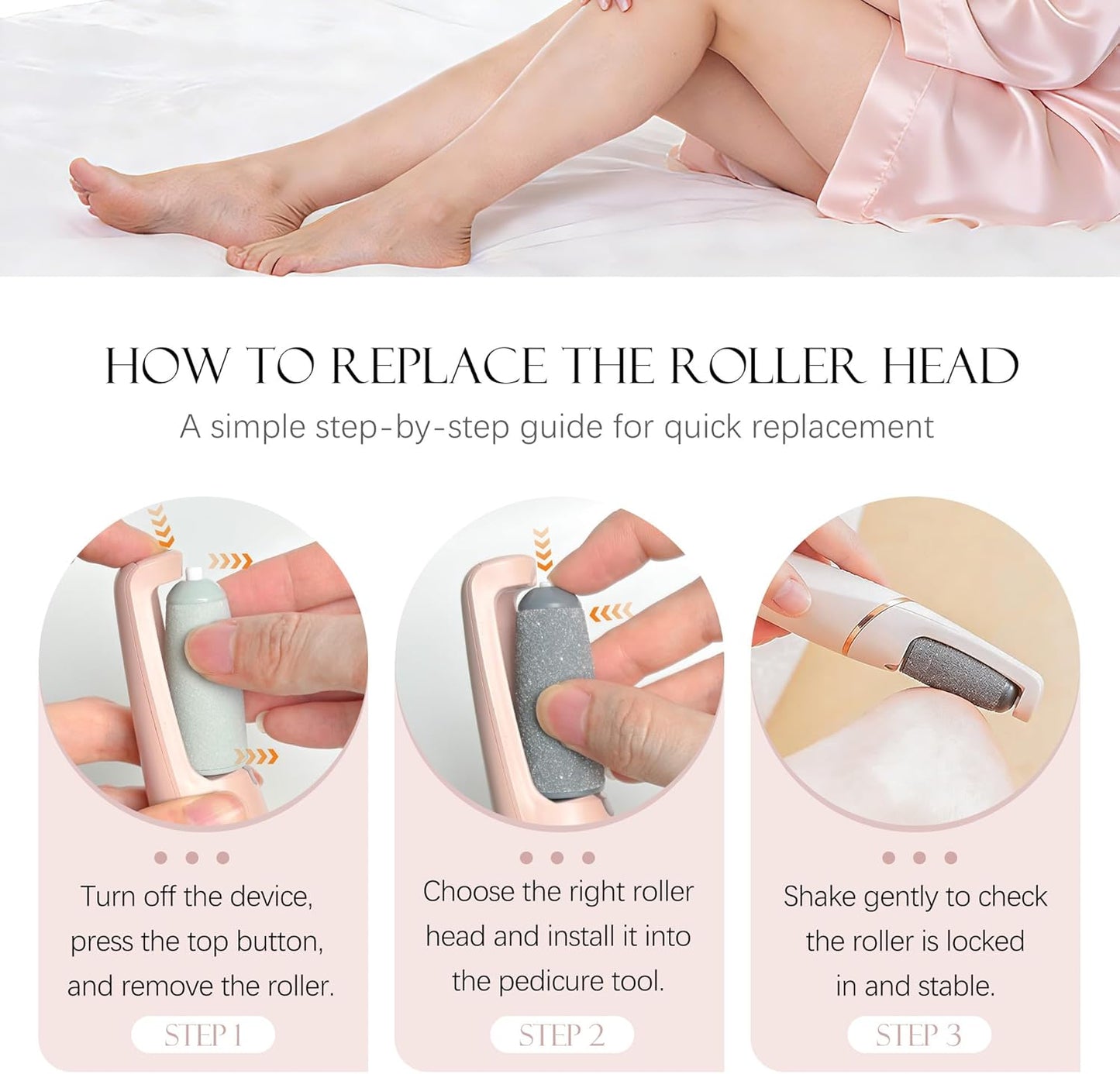 Replacement Roller Heads for Electric Foot Callus Removers - Upgraded Thicker & Durable | Fits Flawless Pedi
