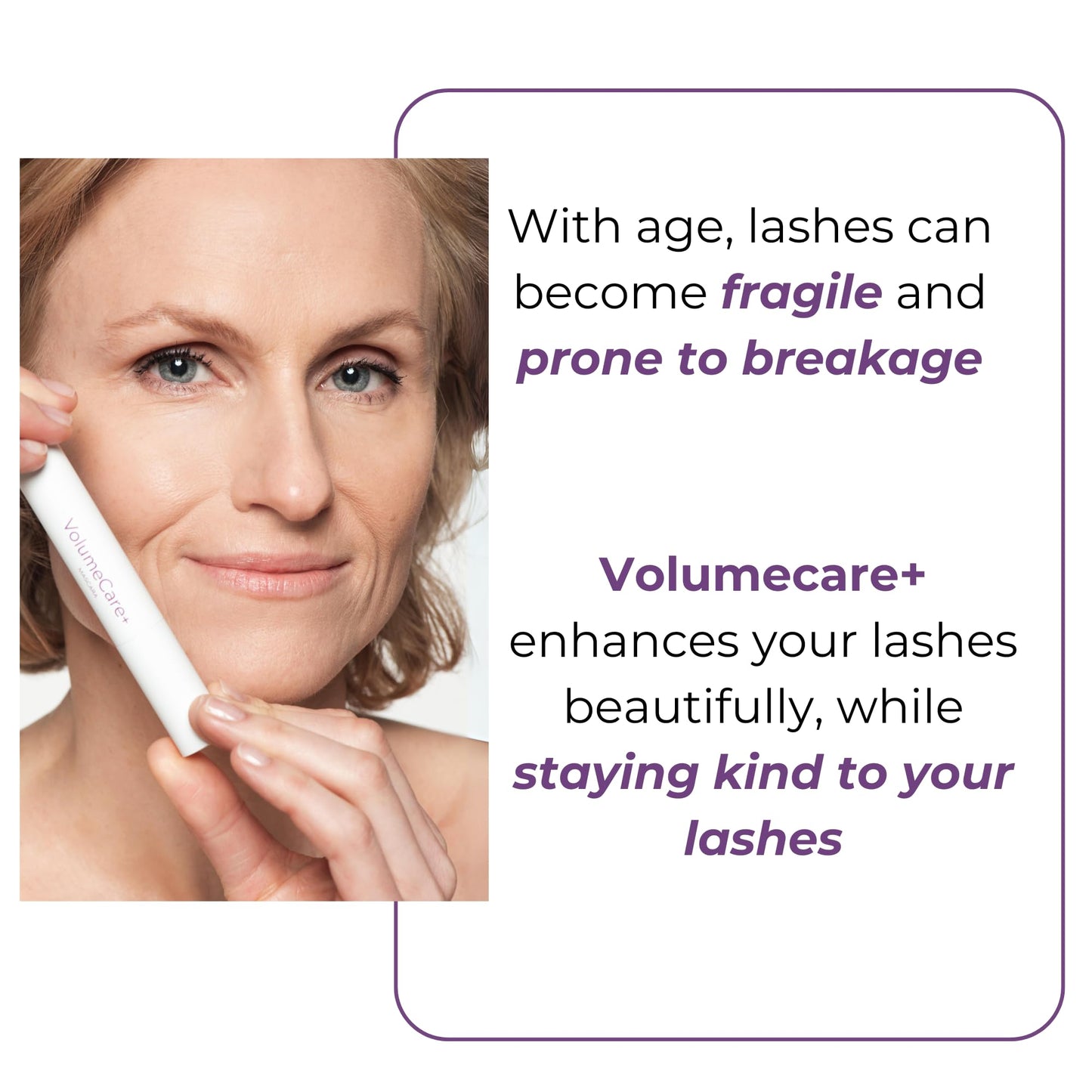 Rumi Cosmetiques VolumeCare+ Mascara For Mature Women - Extreme Length and Volume 2-in-1 Formula - No Clumps or Flaking, Long-Wearing, Hypoallergenic Mascara For Sensitive Eyes (Dark Brown)