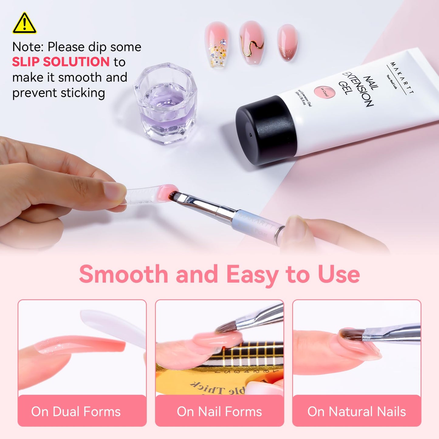 Makartt Poly Nail Gel 50ML: Natural Pink Gel Builder for Extension