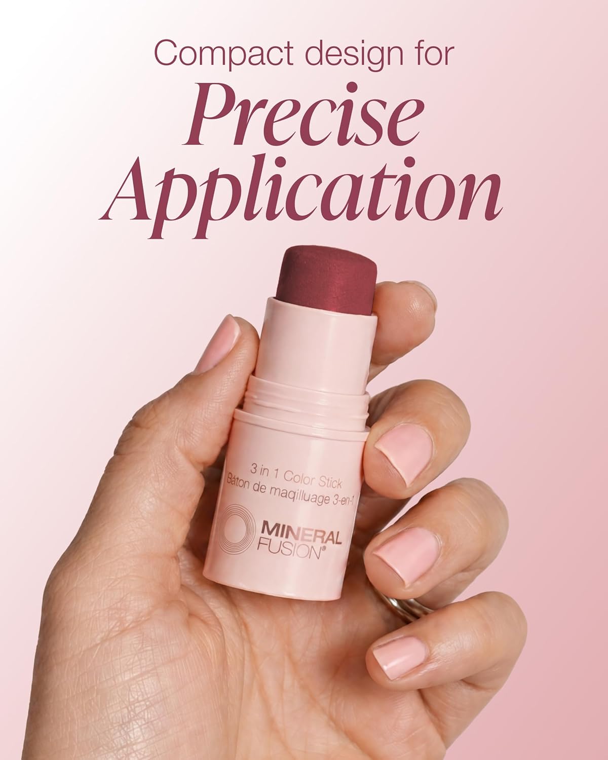 Mineral Fusion 3-in-1 Color Stick | Hydrating Tinted Cream Blush for Cheeks, Lips, and Eyes - Berry Glow
