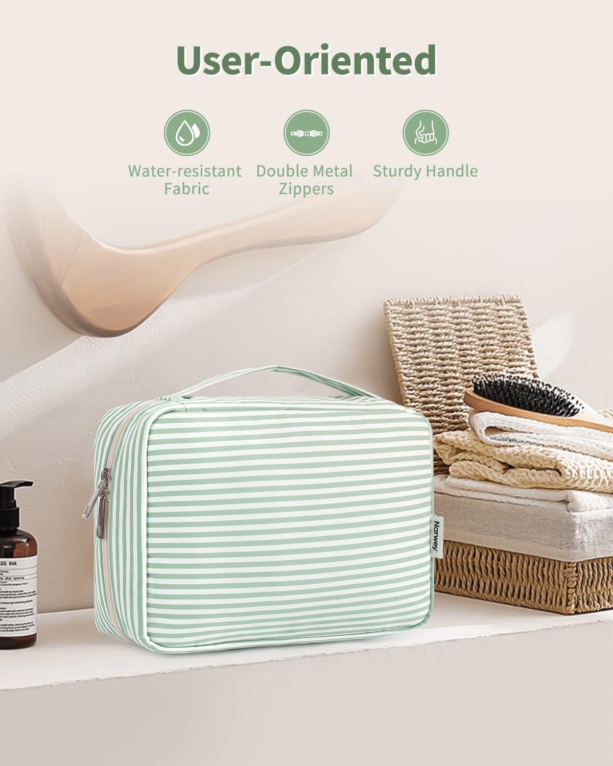Travel Toiletry Bag for Women - Small Hanging Makeup Organizer | Lightweight & Compact Design