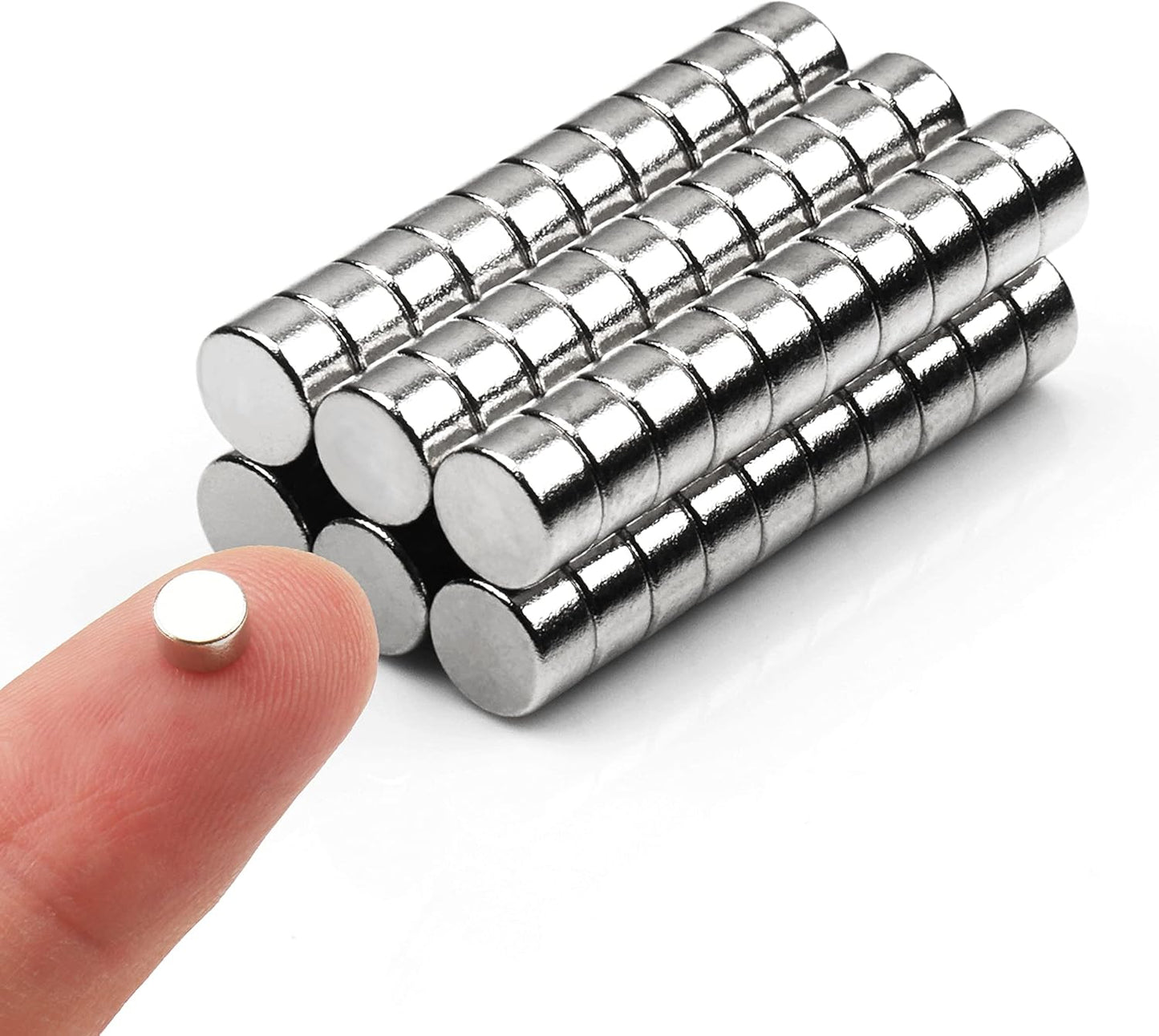 Small Round Magnets - 60pcs Durable Mini Refrigerator Magnets for Office & Crafts | White