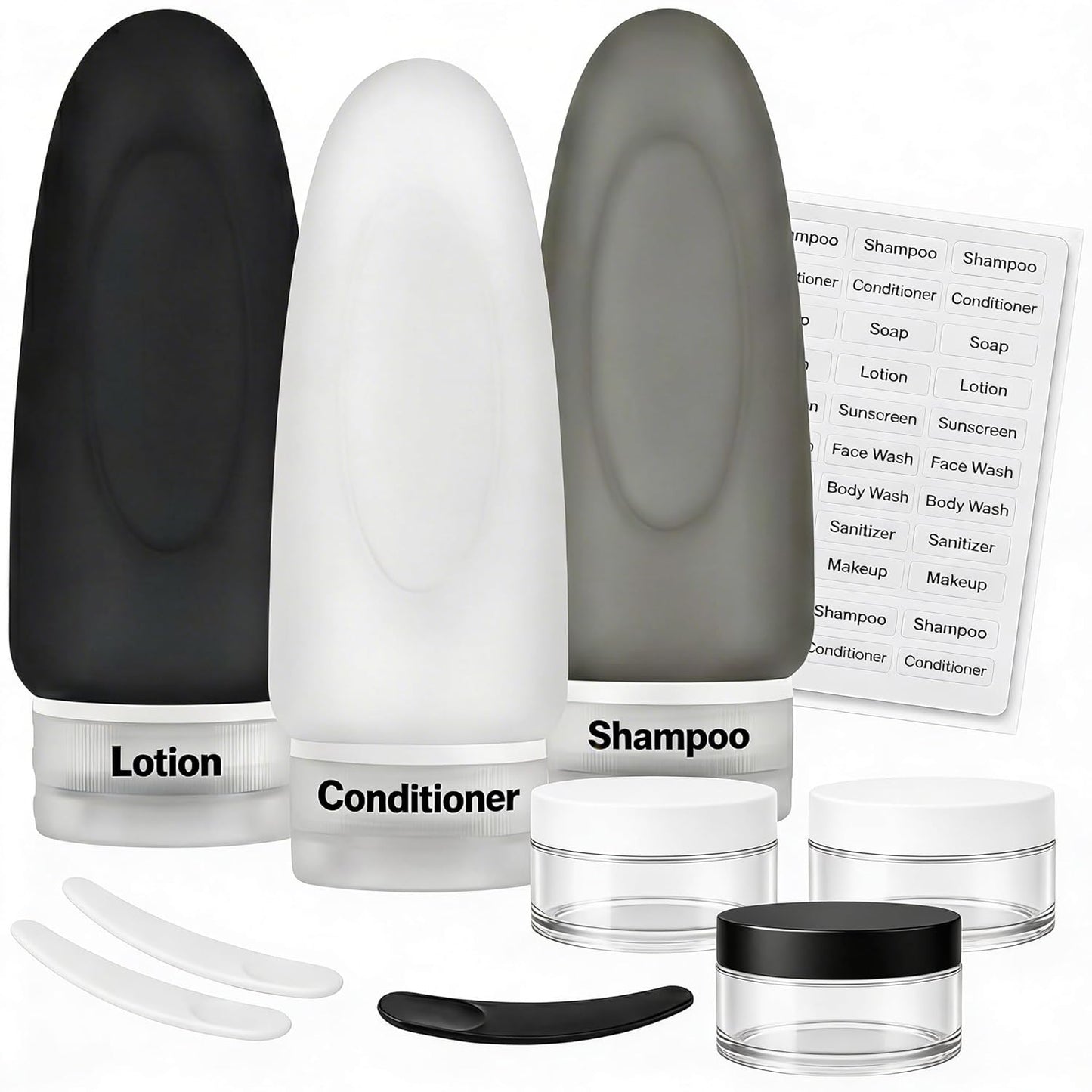 Leak Proof Travel Bottles - TSA Approved 3oz Silicone Toiletries | 10 Pack for Shampoo & Conditioner