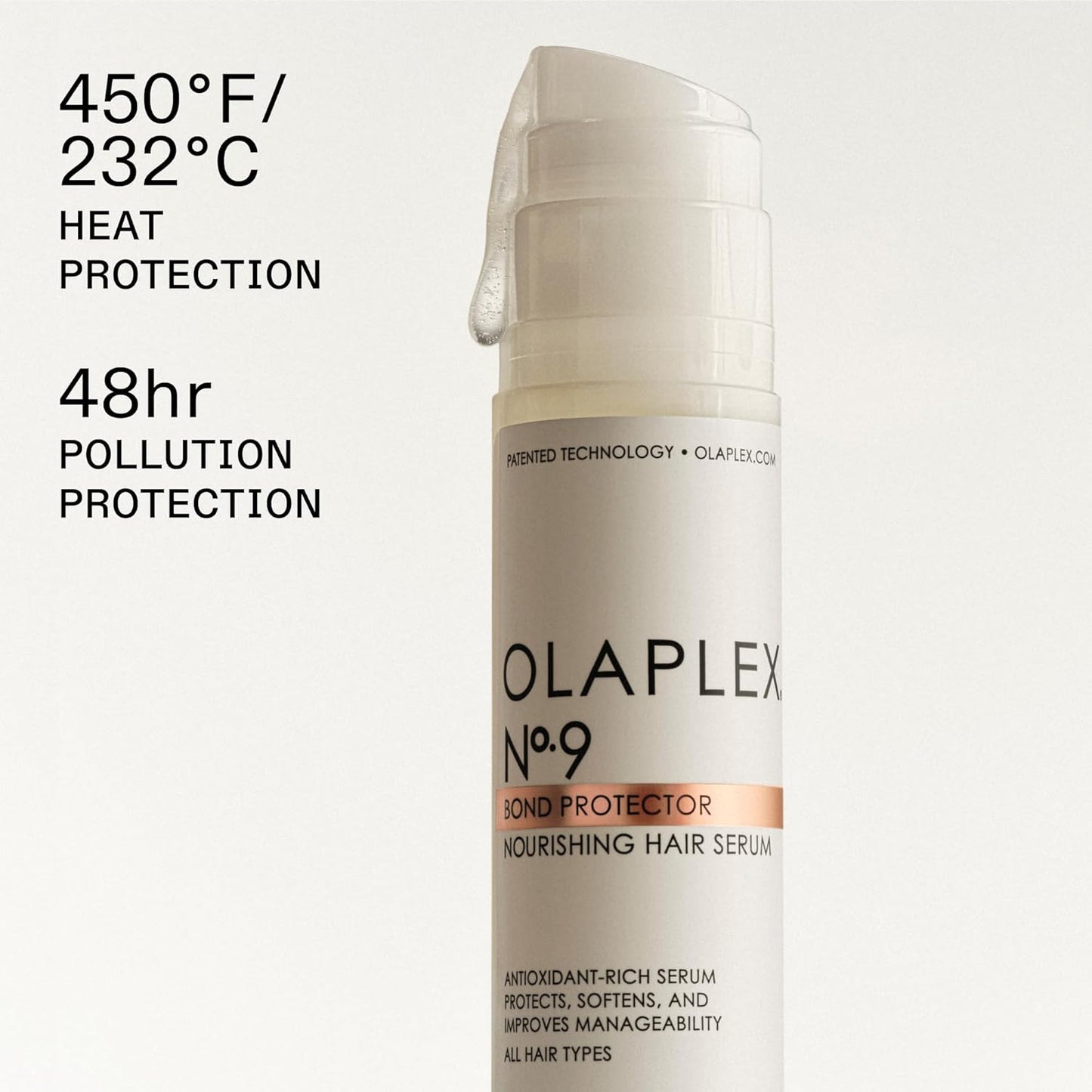 Olaplex Nº. 9 Bond Protector Serum - Nourishing Heat Protectant for All Hair Types | 90 mL / 3.0 Fl Oz