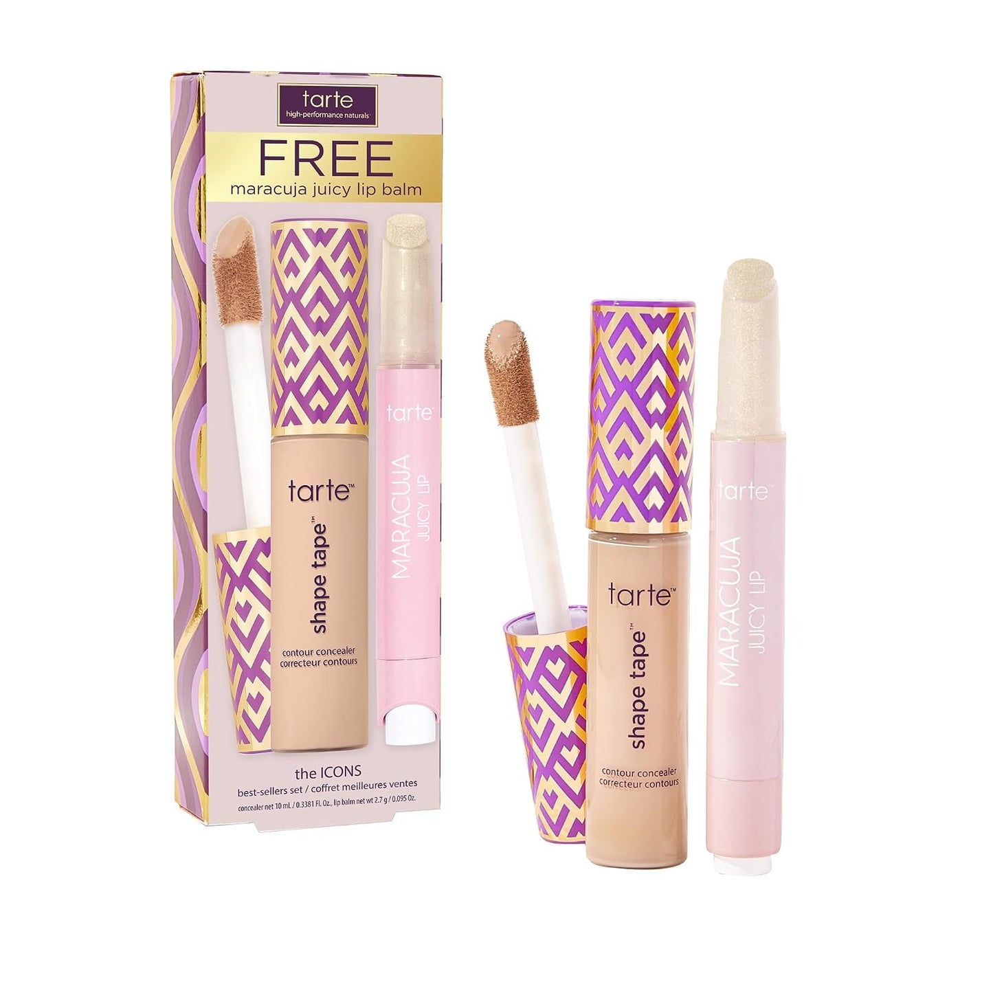 Tarte Shape Tape Concealer & Maracuja Juicy Lip Duo - Full Coverage for Dark Circles & Hydrating Lip Balm