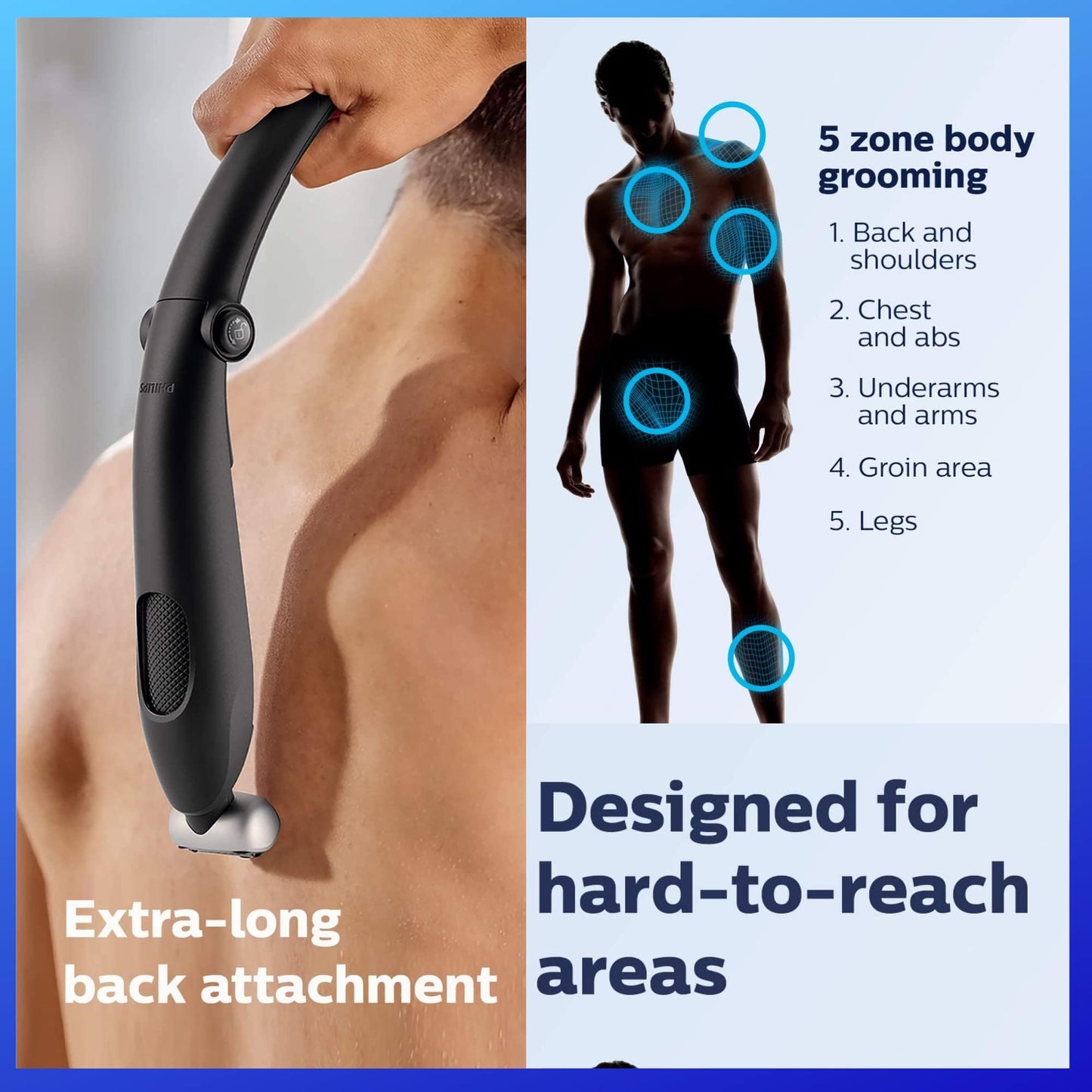 Philips Norelco Body Groomer Series 5000 Body Shaver, Body Hair Trimmer for Men, Showerproof Manscaping Groin Trimmer for Men