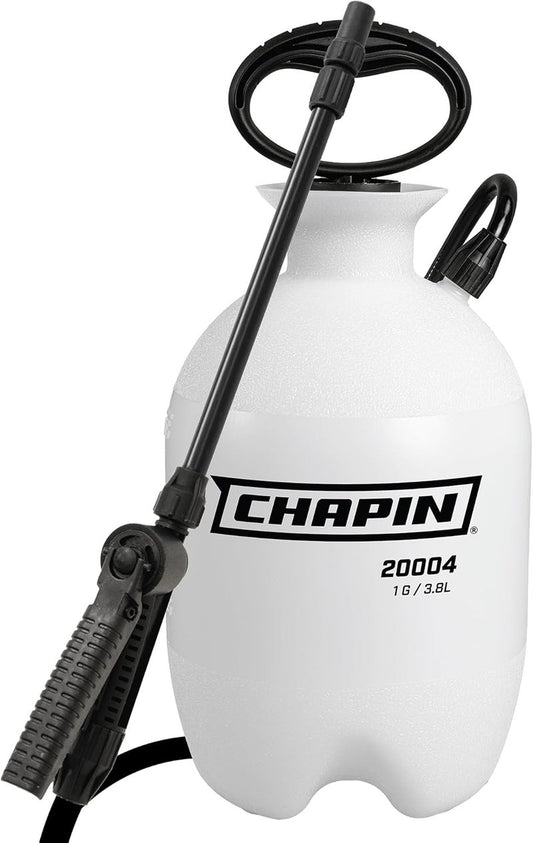 Chapin 20004 Pump Sprayer - 1-Gallon Translucent Tank with Adjustable Nozzle & Long Reach Hose for Fertilizers & Pesticides