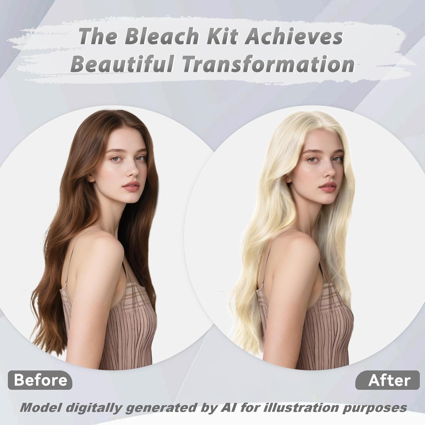 Gentle Cream Hair Bleach Kit - Ammonia-Free Hair Lightening, Lifts Up to 8 Levels | No-Drip Home Use