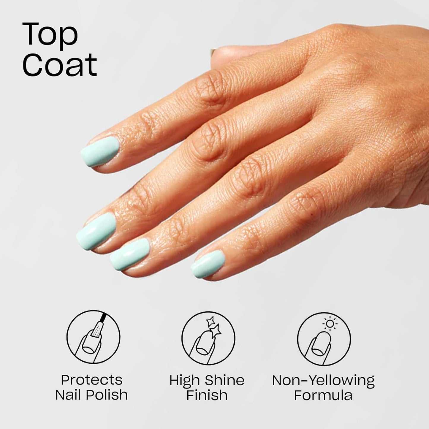 OPI Nail Lacquer Top Coat - Clear Quick-Drying Nail Polish | High Shine & Chip Resistant, Long-Lasting Protection