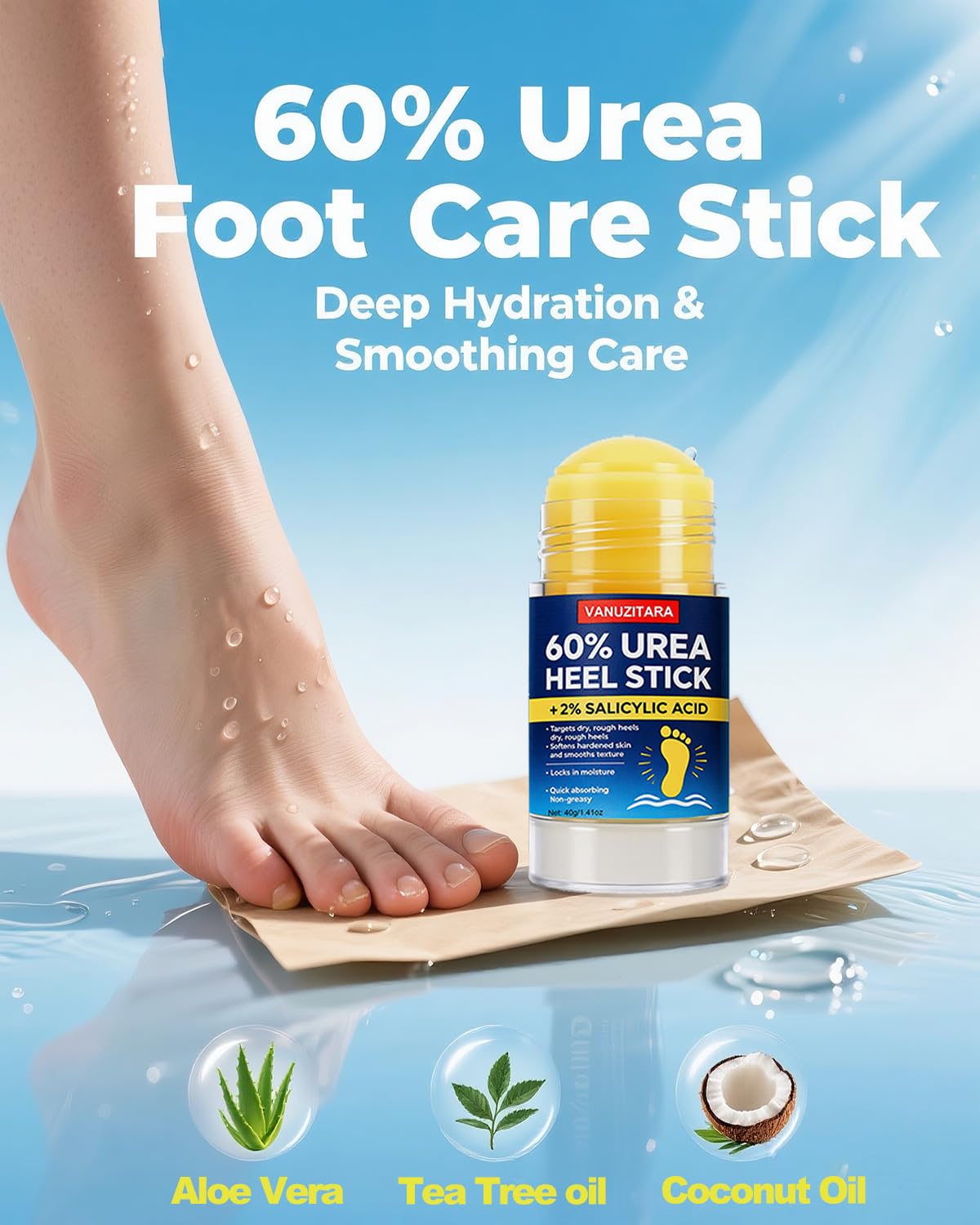 Urea Cream 60% with 2% Salicylic Acid - Maximum Strength Foot & Hand Cream for Dry, Cracked Skin | 1.41oz