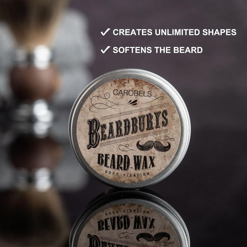Beardburys Beard Wax Moustache Wax for Men Strong Hold Tame Style Mustache Wax Soft Fixing Long-Lasting Groomed Look Grooming Wax Paraben Free Made With Natural Ingredients Scented 50g