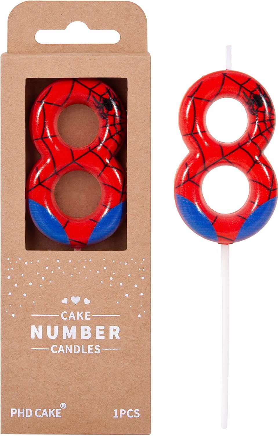 Number 3 Spider Birthday Candles - Cartoon Themed Cake Decor for Parties | 2.76 Inch