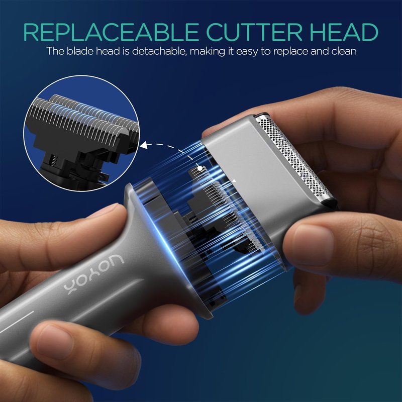 VOYOR Foil Shaver Electric Razor for Men 3 in 1 Shavers for Men with Double Foil Wet & Dry Face Shaver Lightweight Handheld Smooth Shave IPX6 Washable USB-C Rechargeable Travel Razor TX310 (Gray)
