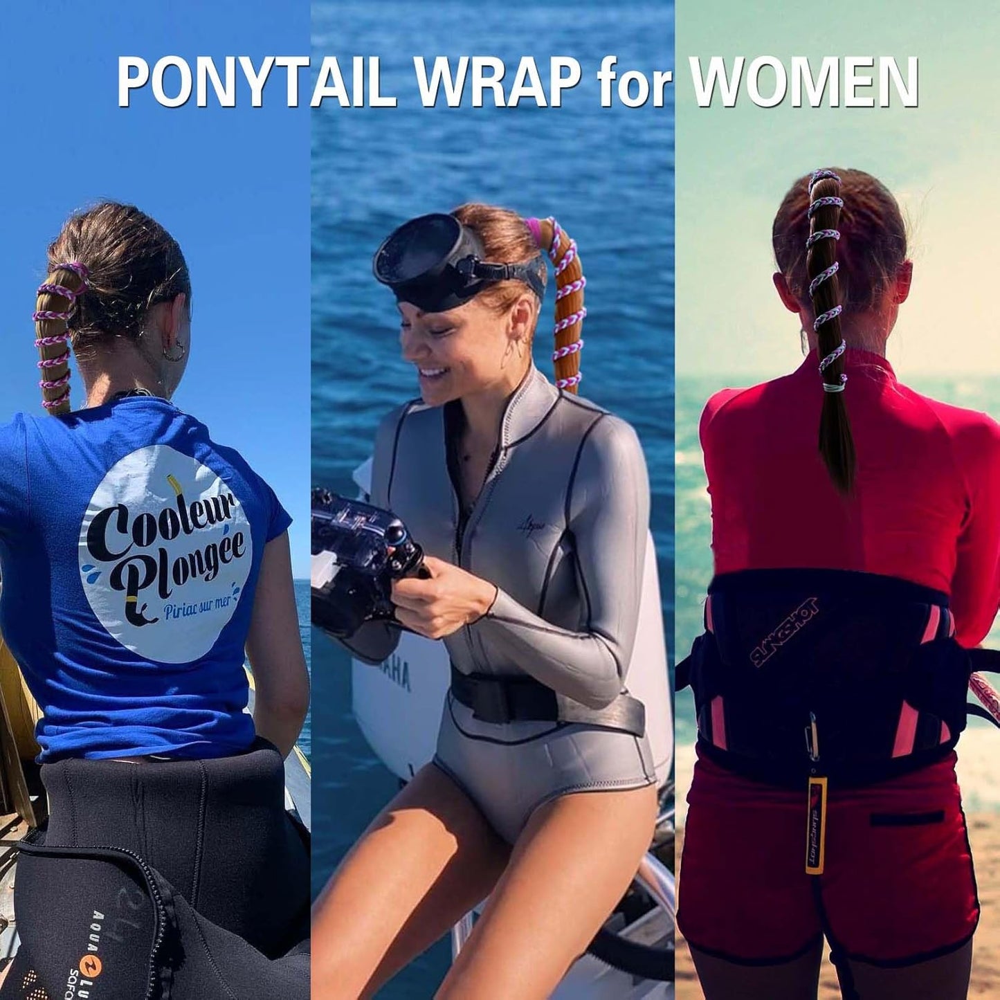 Colorful Spiral Hair Ties - No Damage Elastic Ponytail Holders for Short Fine Hair | 3 Packs