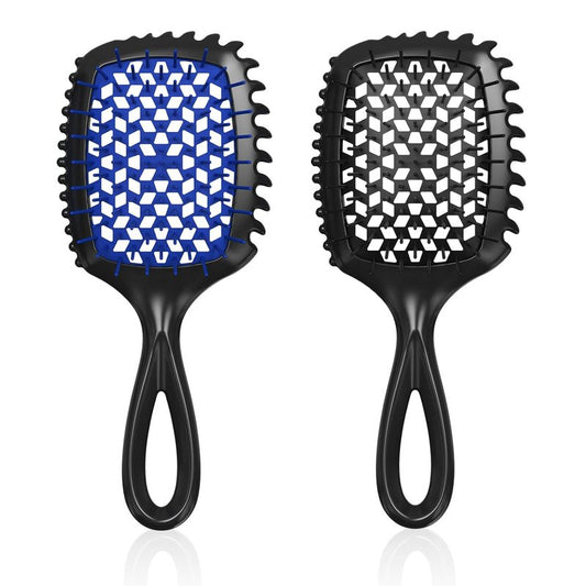Detangler Brush Set - Pain-Free Vented Hair Brush for Wet/Dry Use - Reduces Knots & Breakage | Black & Blue
