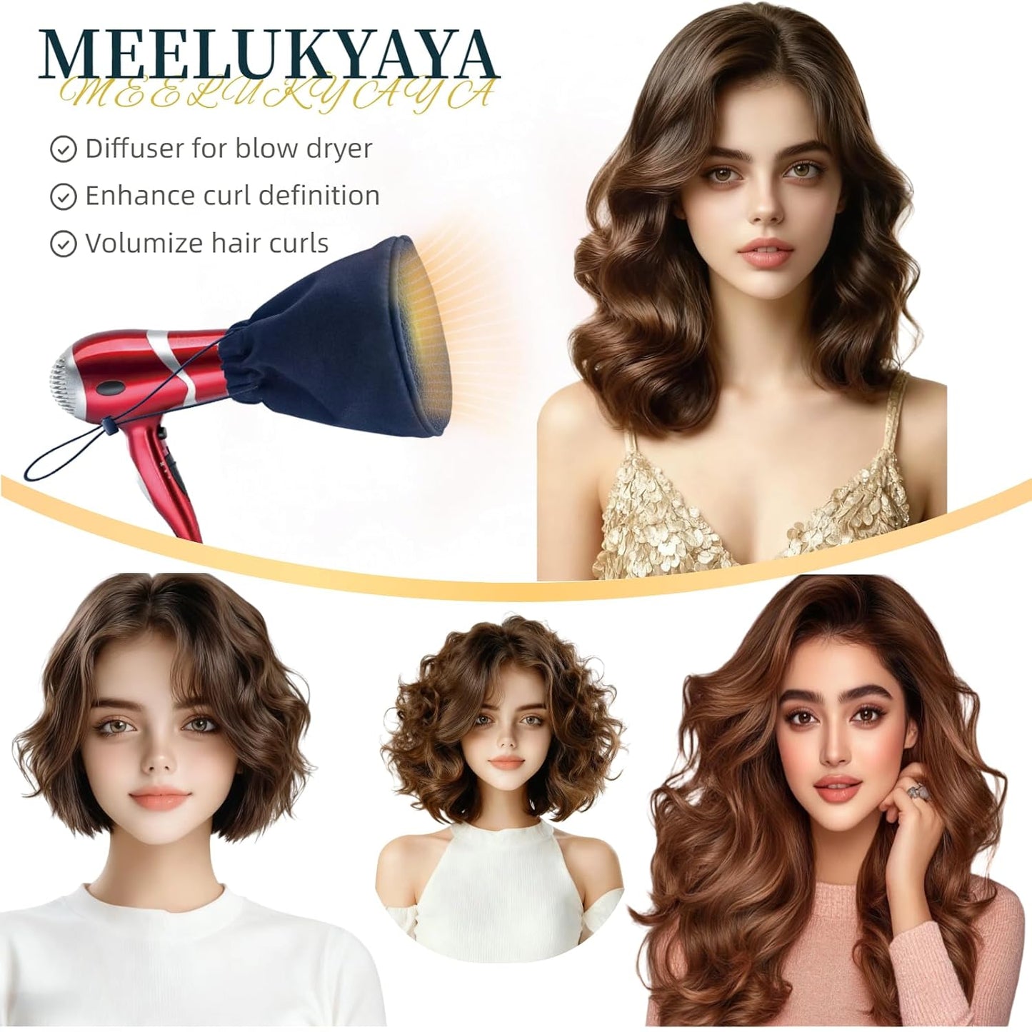 Universal Hair Dryer Diffuser Attachment - Reduce Damage & Frizz | Travel-Friendly Design