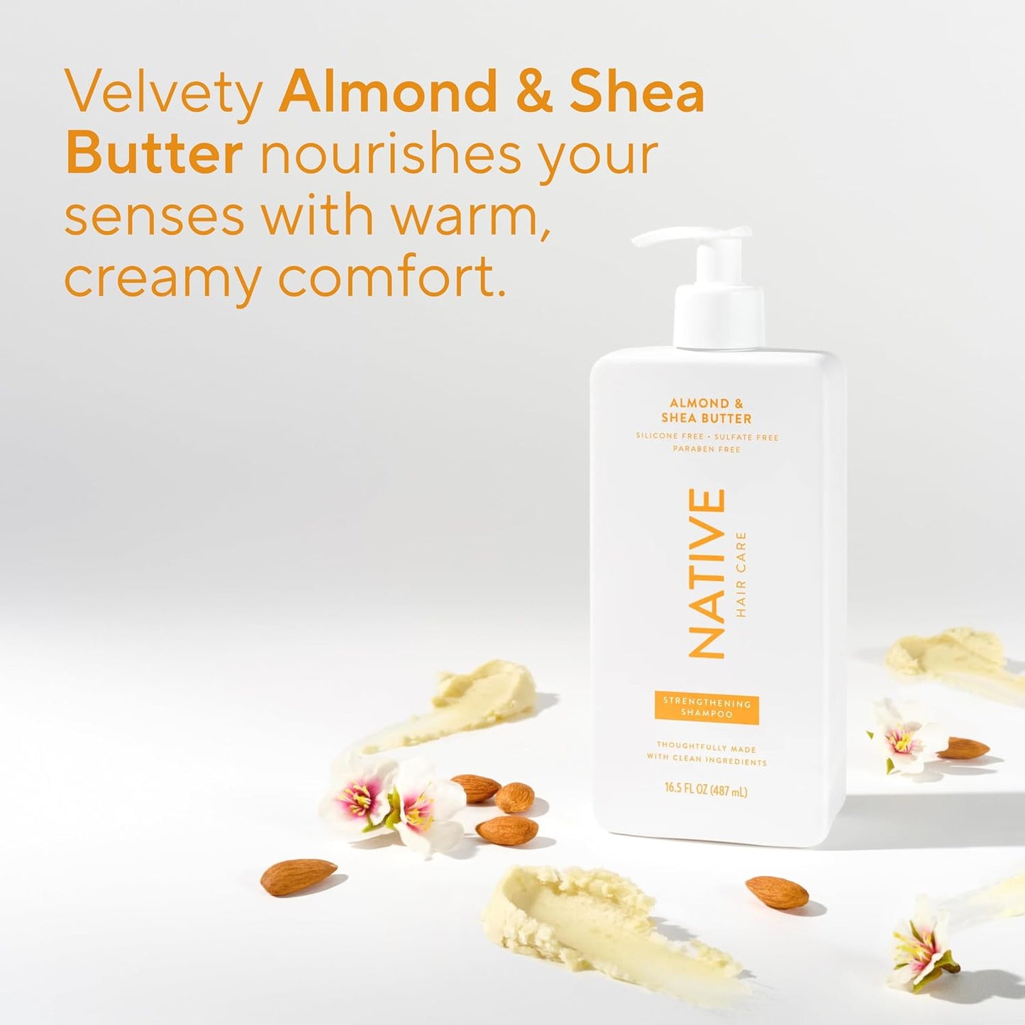 Native Shampoo & Conditioner Set - Naturally Derived, Sulfate & Dye Free | Almond & Shea Butter, 16.5 fl oz Each (2-Pack)