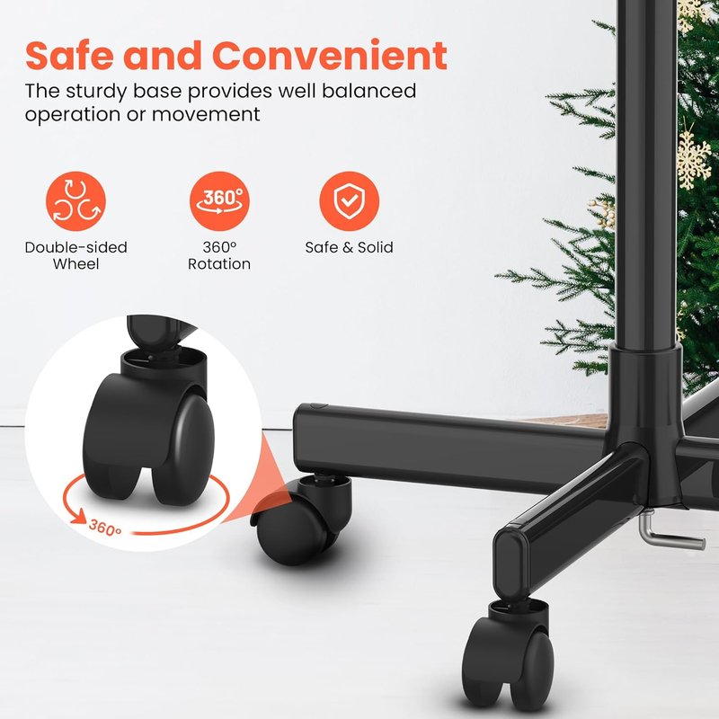 Salon Tray on Wheels - Adjustable Rolling Trolley for Hair, Tattoo & Clinic Essentials | Ample Storage - Black