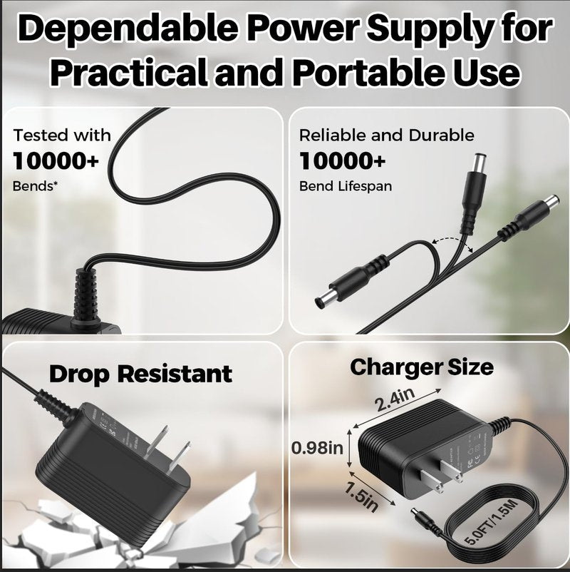 31V Charger for Powerffy A17 V8 25.9V Li-ion Battery Cordless Stick Vacuum Cleaner DC 31Volt Power Cord for CHEBIO 16 Pro for AOLOKO A10 Handheld Vacuum Cleaner Charger Replacement