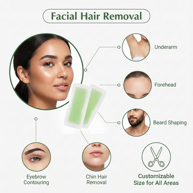 30PCS Facial Wax Strips for Hair Removal Gentle and Fast-Working for Face Eyebrow Upper Lip Chin 3 Post-Wax Wipes