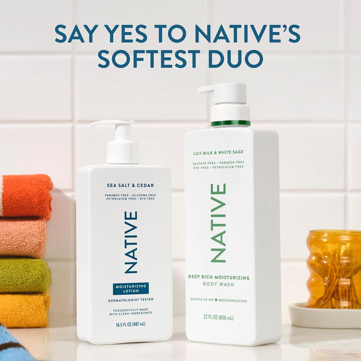 Native Body Lotion - Sea Salt & Cedar | 48-Hour Hydration for Dry Skin, 16.5 fl oz