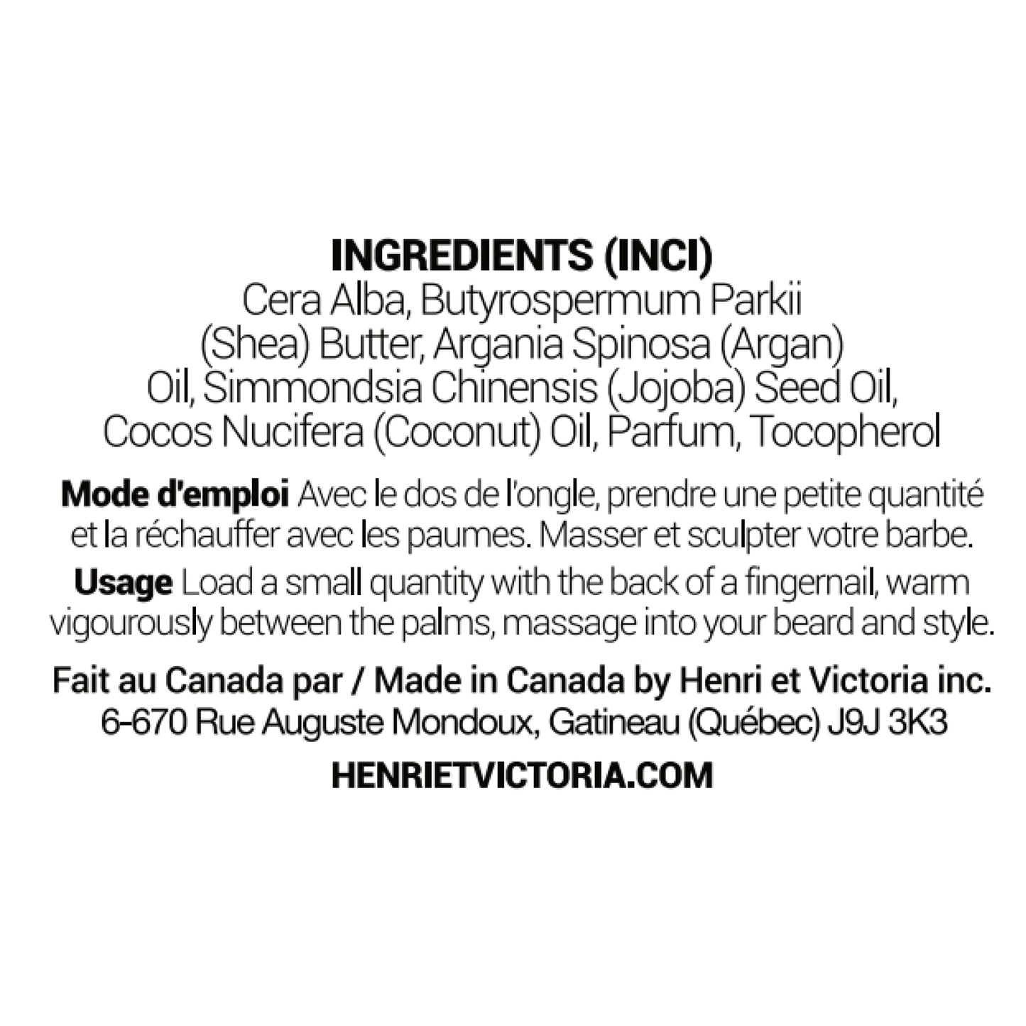 HENRI ET VICTORIA Duc de Santal Beard Balm Moisturizing, Non Greasy, Simple and Effective Ingredients | Hand made | 50g