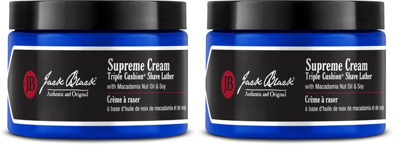 Jack Black Supreme Cream Triple Cushion Shave Lather - Shaving Cream Mens, 9.5Fl Oz (Pack of 2)