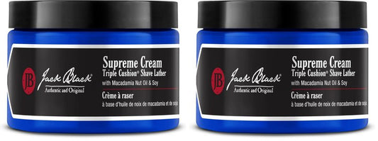 Jack Black Supreme Cream Triple Cushion Shave Lather - Shaving Cream Mens, 9.5Fl Oz (Pack of 2)