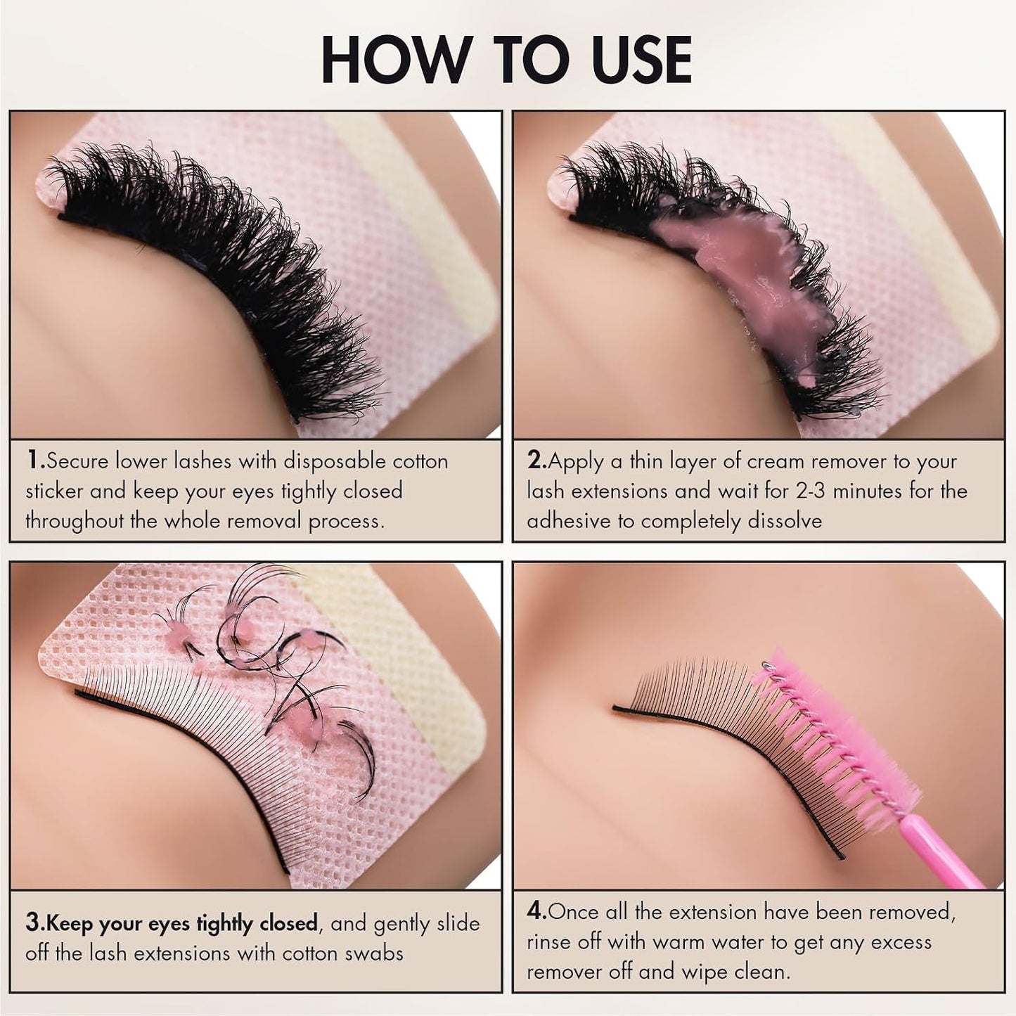 Lash Remover for Eyelash Extensions - No Burn Cream Formula | 10g Professional Salon Supply