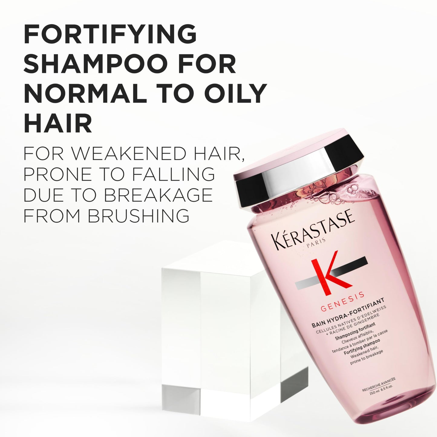 Kerastase Genesis Hydra-Fortifiant Shampoo For Weak or Damaged Hair - Anti-Breakage & Strengthening, Hydrates Hair, Silicone-Free, 8.5 Fl Oz